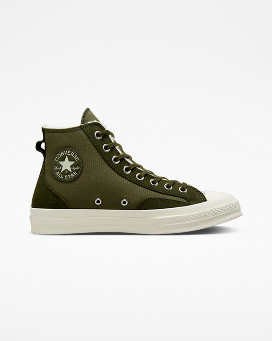 Zapatillas Altas Converse Chuck 70 Lined Colorblock Mujer Verde Oliva Verde | PE 0LW784